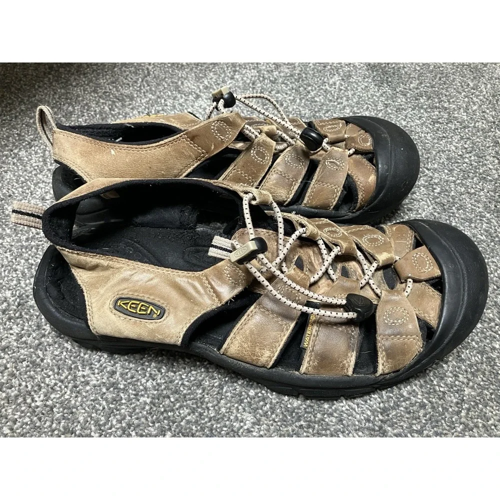 Keen‎ Men's Sandals Sz 8 NEWPORT Bison Brown Leather Fisherman Sport WaterProof
